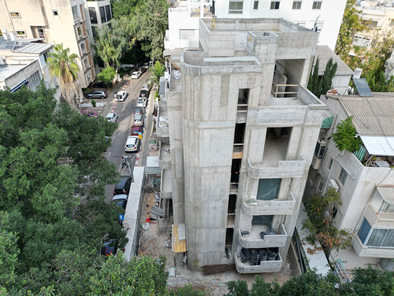 צילום אוויר מתהליך הבנייה בבית אריאל